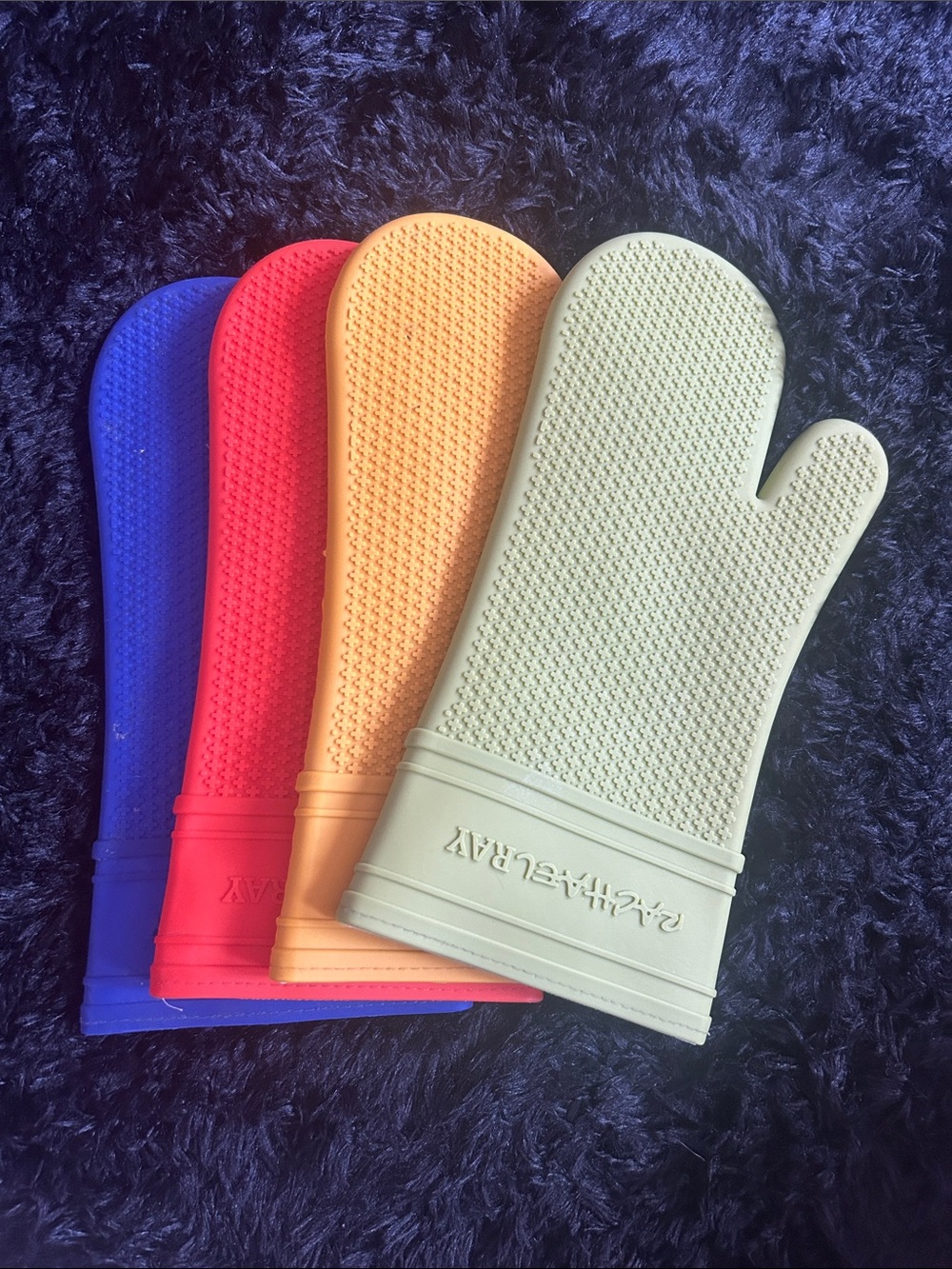 Rachael Ray Silicone Oven Mitts - Blue, Red, Yellow, Green